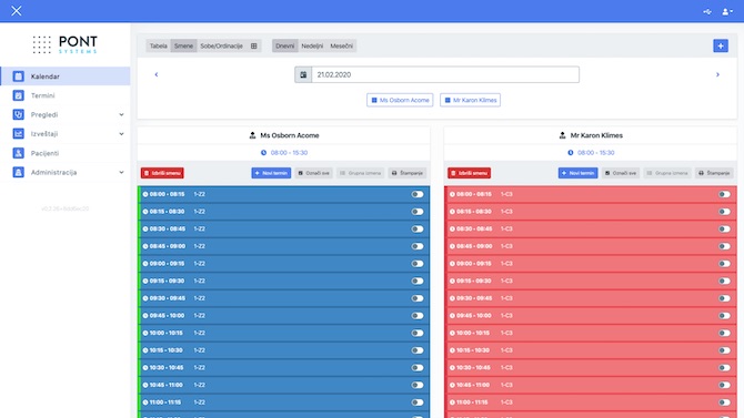 PONTMed PC Screen - Calendar Daily