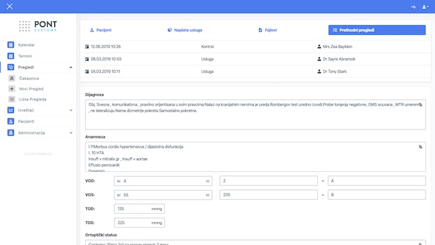 PONTMed Laptop Screen - Records history