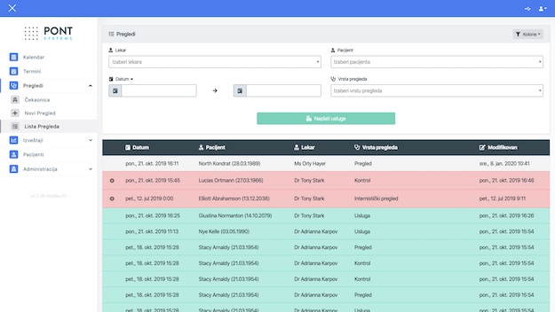 PONTMed Laptop Screen - Records list